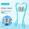 Six-wheel pressure point neck massager for pain relief and muscle relaxation with ergonomic design