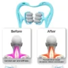 Neck massager before and after results showing reduced cervical pain and improved blood circulation