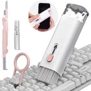 7-in-1 keyboard cleaning kit with multi-functional brush, keycap puller, and cleaning tools for electronics and keyboards