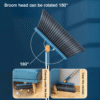 180-degree rotating broom head for cleaning under furniture and in tight crevices
