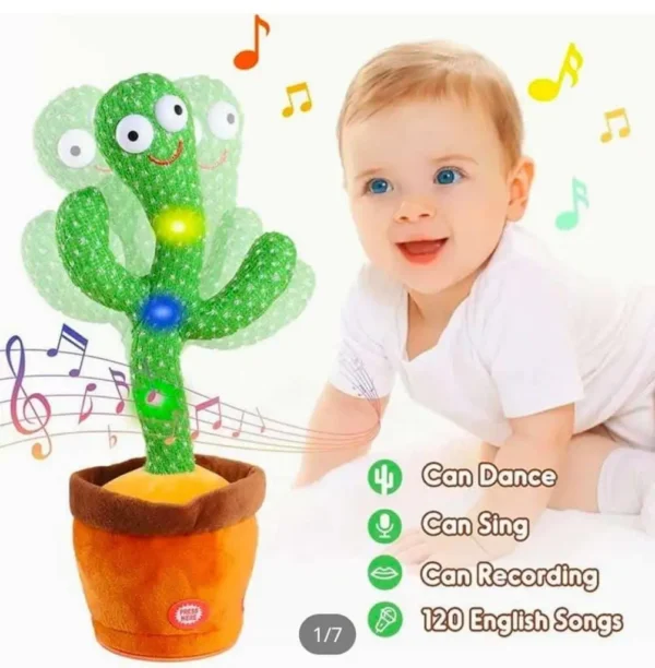 Dancing Cactus Toy with Music, Lights, and Voice Recording for Babies – 120 English Songs