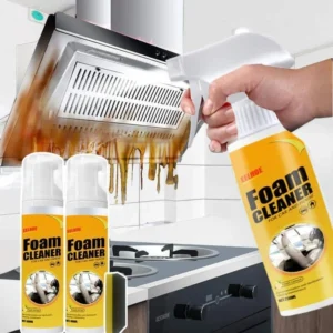 Foam cleaner spray for kitchen use - removes grease and oil from range hoods and surfaces
