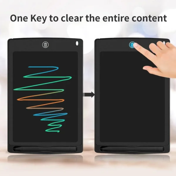 One-touch erase feature on 8.5 inch LCD writing tablet for kids