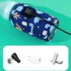 USB baby bottle warmer connected to power source – compatible with car charger, wall adapter, and power bank