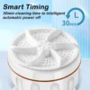 Compact ultrasonic turbine washer with 30-minute smart timing and automatic power-off feature