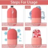 Tray shape face ice roller with floral ice for facial massage and skin rejuvenation