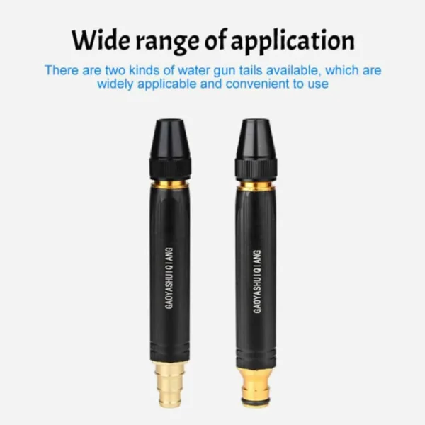Dual tail design metal water spray nozzle with wide application for cleaning