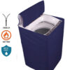 Heatproof and waterproof top load washing machine cover with strong zip in blue color