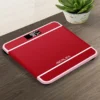 Red 180kg digital bathroom scale with backlit LED display - iScale 6 design