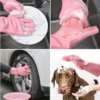 Reusable silicone scrubber gloves for washing dishes, cleaning car wheels, and bathing pets