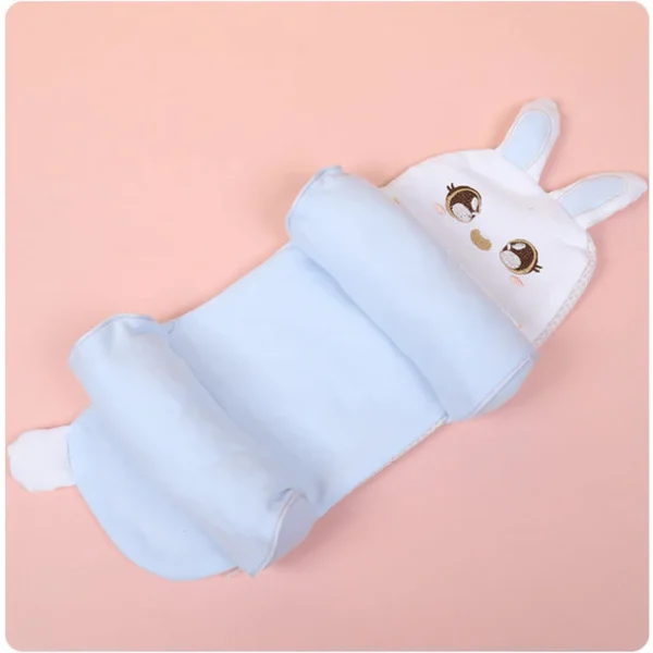 Adjustable baby head shaping pillow with breathable mesh and cute bear design for newborns