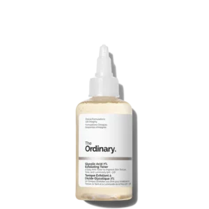 The Ordinary Glycolic Acid 7% Exfoliating Toner daily AHA solution to brighten skin and reduce dullness
